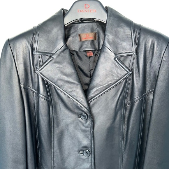 MOBWIFE AESTHETIC: DANIER GENUINE BLACK LEATHER JACKET, US XL - Picture 2 of 13
